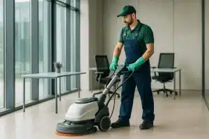 Gebäudereinigung Sauerland – Büroreinigung mit Einscheibenmaschine durch Green with Passion Büroreinigung – Green with Passion Group